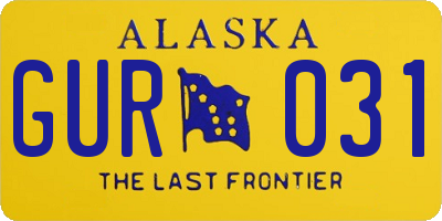 AK license plate GUR031