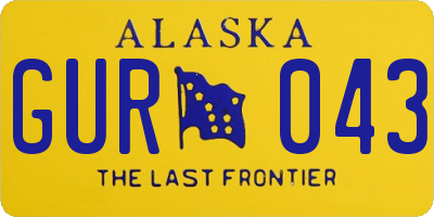 AK license plate GUR043