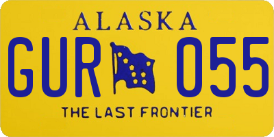 AK license plate GUR055