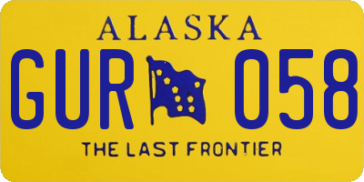 AK license plate GUR058