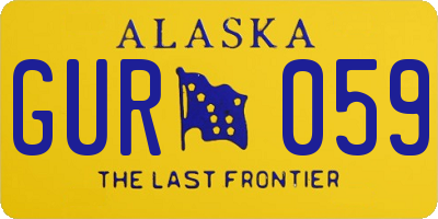 AK license plate GUR059