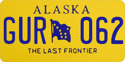 AK license plate GUR062
