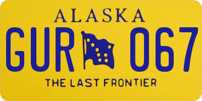 AK license plate GUR067