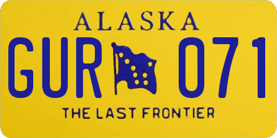 AK license plate GUR071