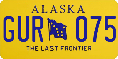 AK license plate GUR075