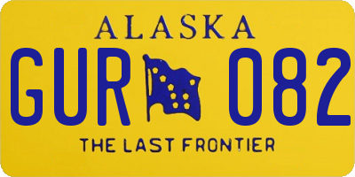 AK license plate GUR082