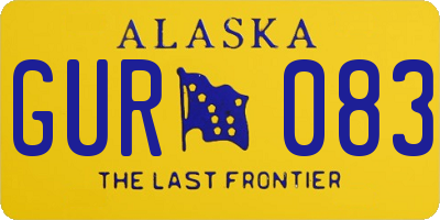 AK license plate GUR083