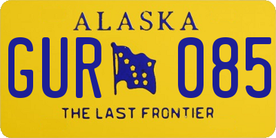AK license plate GUR085