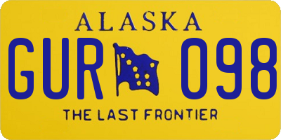 AK license plate GUR098
