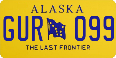 AK license plate GUR099