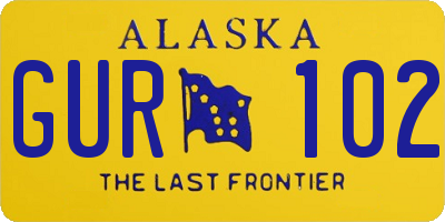 AK license plate GUR102