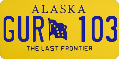 AK license plate GUR103