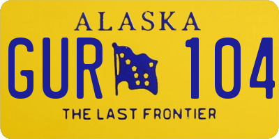 AK license plate GUR104