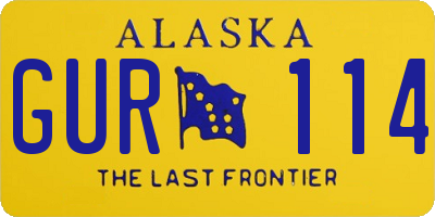AK license plate GUR114