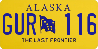 AK license plate GUR116