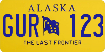 AK license plate GUR123