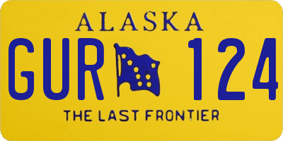 AK license plate GUR124