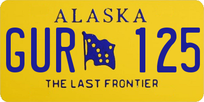 AK license plate GUR125