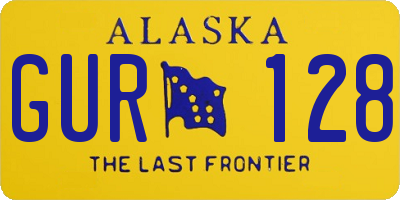 AK license plate GUR128