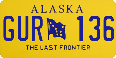 AK license plate GUR136