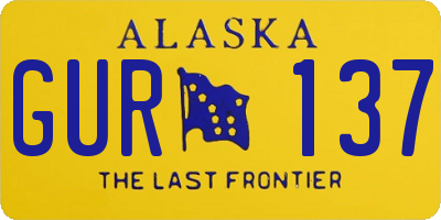 AK license plate GUR137