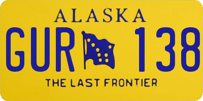 AK license plate GUR138