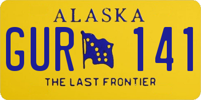 AK license plate GUR141