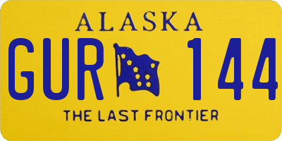 AK license plate GUR144