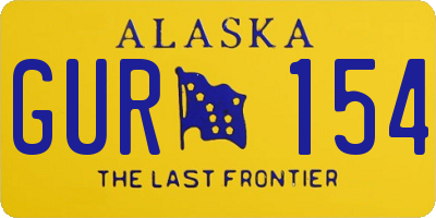 AK license plate GUR154