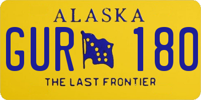 AK license plate GUR180