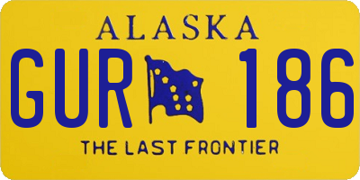 AK license plate GUR186