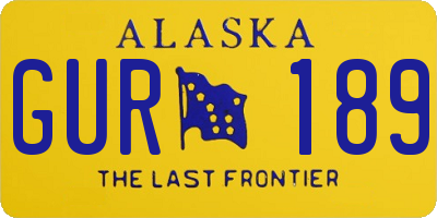 AK license plate GUR189