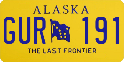 AK license plate GUR191