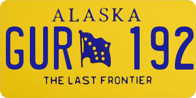 AK license plate GUR192