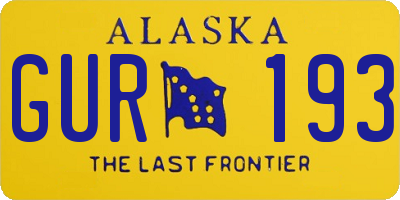 AK license plate GUR193