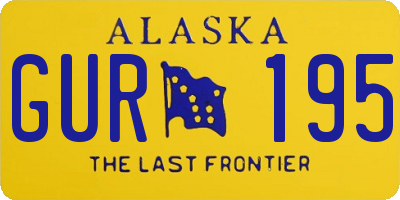 AK license plate GUR195