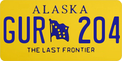 AK license plate GUR204