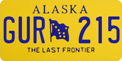 AK license plate GUR215