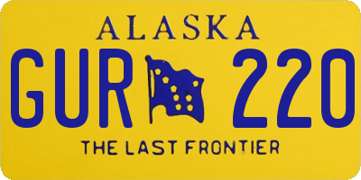 AK license plate GUR220