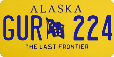 AK license plate GUR224