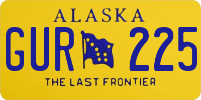 AK license plate GUR225