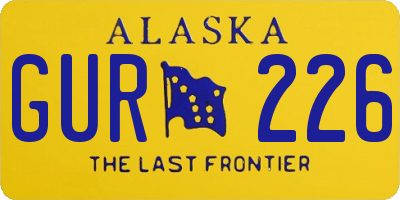AK license plate GUR226