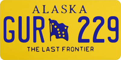 AK license plate GUR229
