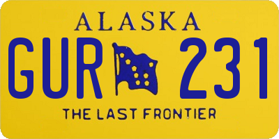 AK license plate GUR231