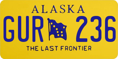AK license plate GUR236