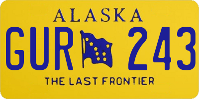 AK license plate GUR243