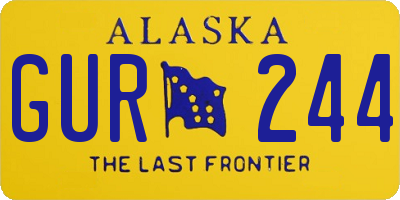 AK license plate GUR244