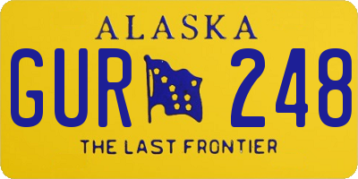 AK license plate GUR248