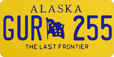 AK license plate GUR255