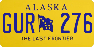 AK license plate GUR276